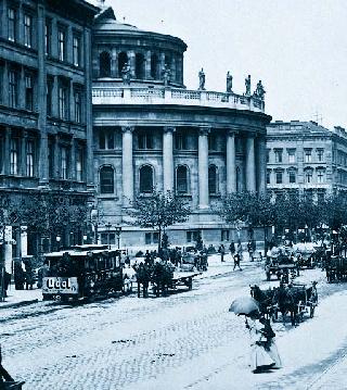 Fot: Lvast a budapesti Vci krton (ma: Bajcsy-Zsilinszky t). Erdlyi Mr felvtele, 1900 krl 