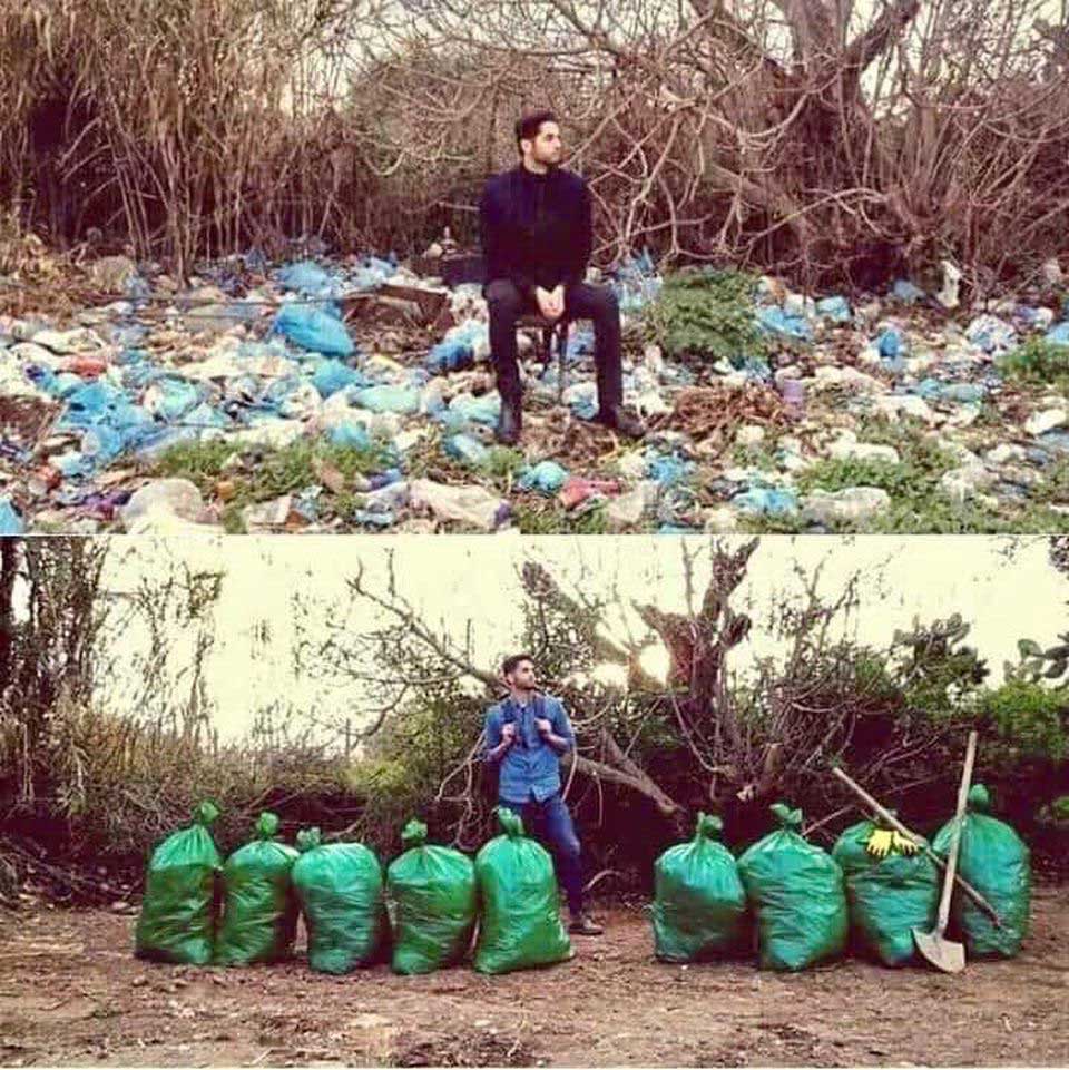 A nemzetközi #trashtag a jól ismert előtte utána képpel. / Fotó: Byron Roman.